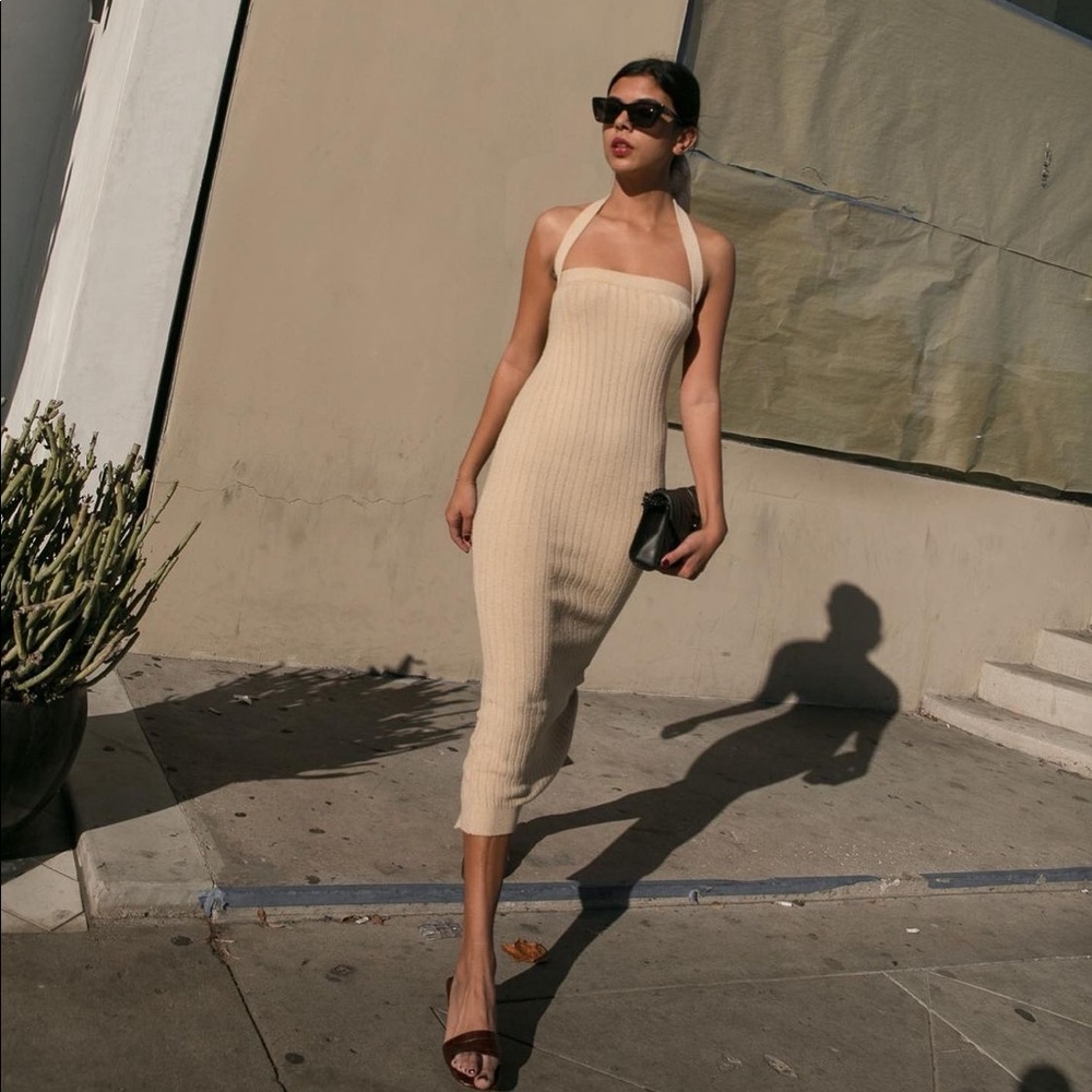 Trois the Label Neve Dress in Beige